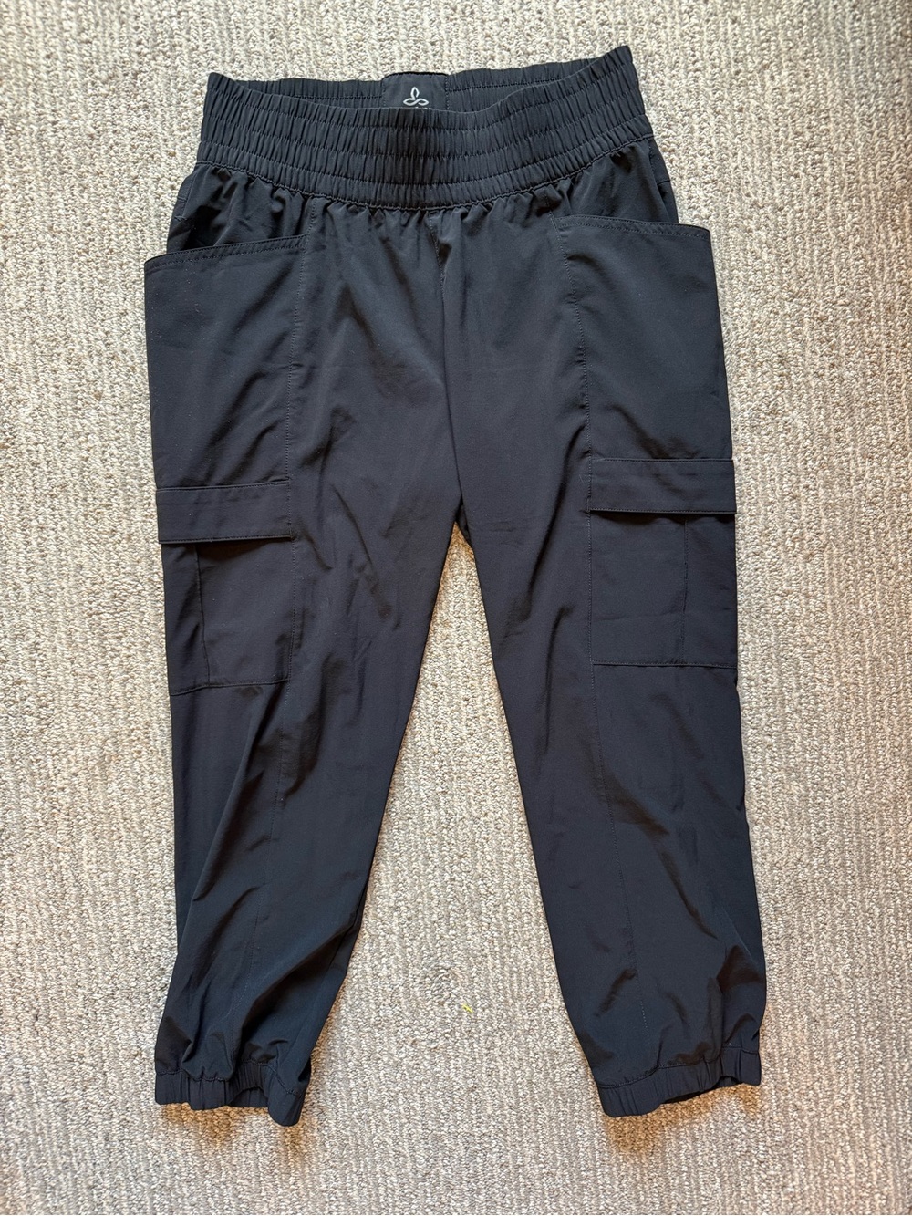 PrAna Cargo Jogger Pants Women’s Small Black Stretch Travel Hiking Utility Pants